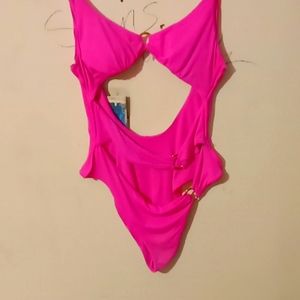 Bright pink one piece 3 ring